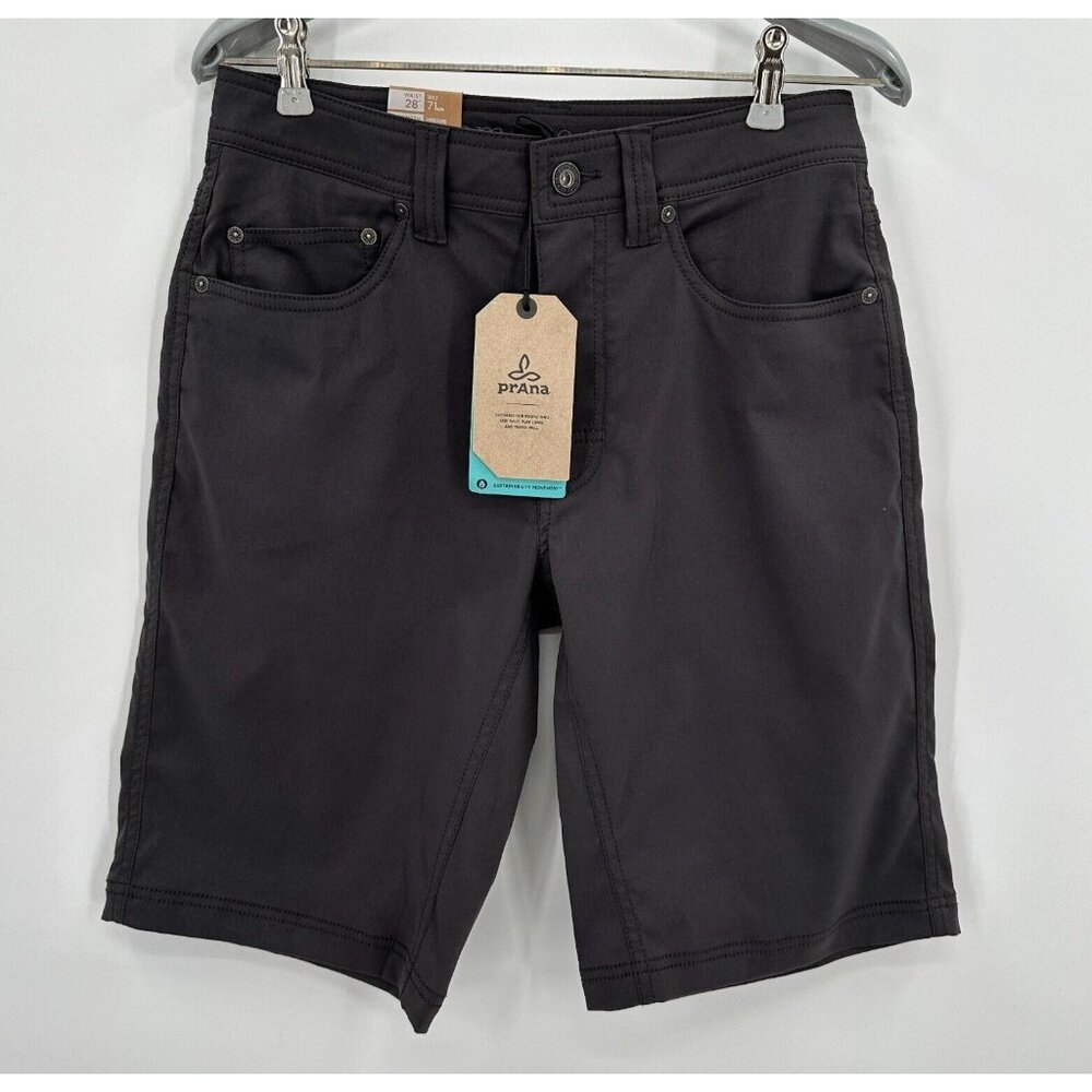 PrAna Stretch Zion Brion Shorts sz 28 Men's 11" Inseam Slim Charcoal Gray NWT
